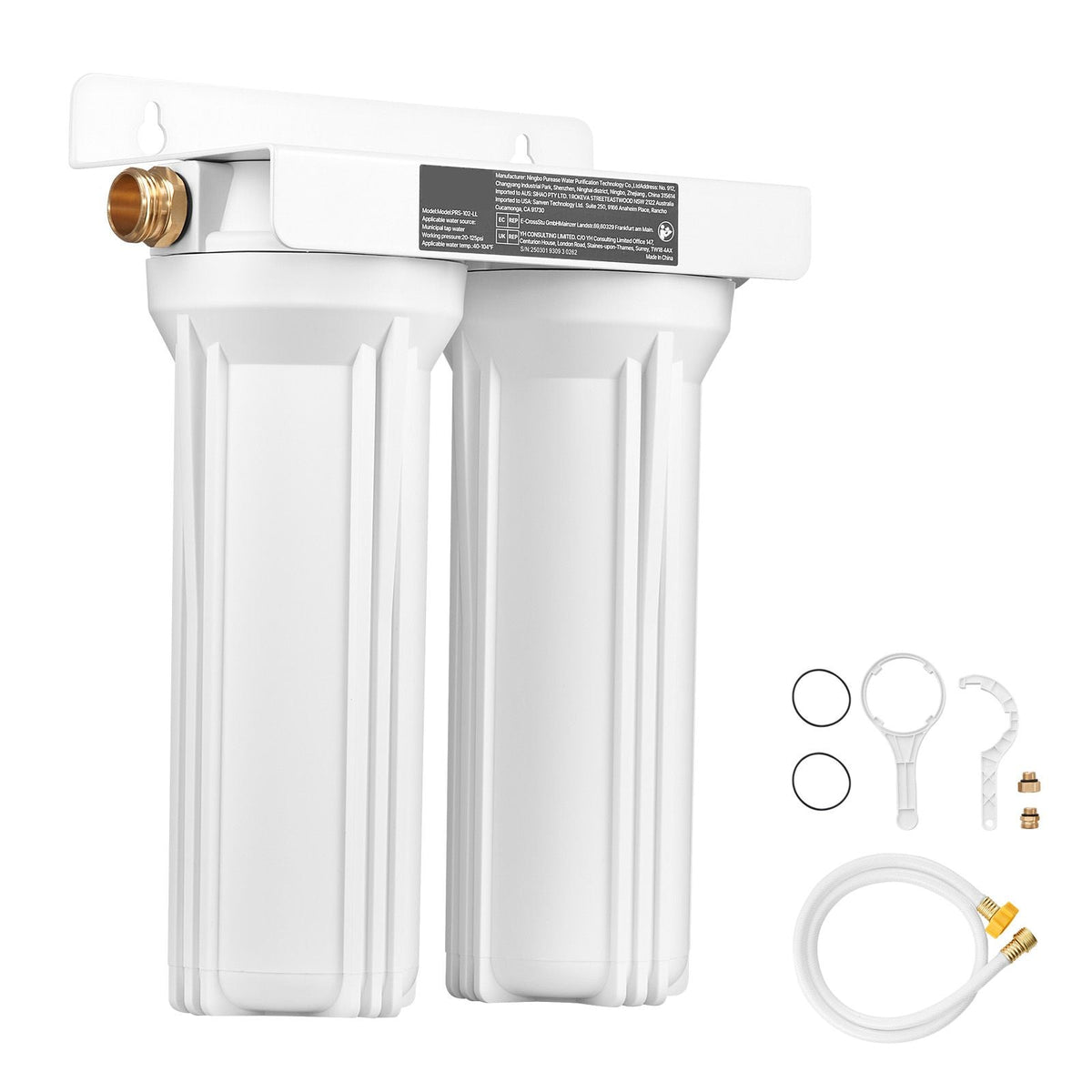 Two-stage RV water filtration system for campground water