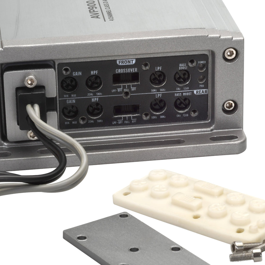AquaVibe Pro 4-Channel Class D 900-Watt Marine Amplifier IP67 Rated