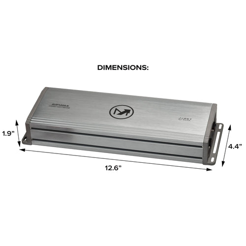 AquaVibe Pro 5-Channel Class D 1200-Watt Marine Amplifier IP67 Rated