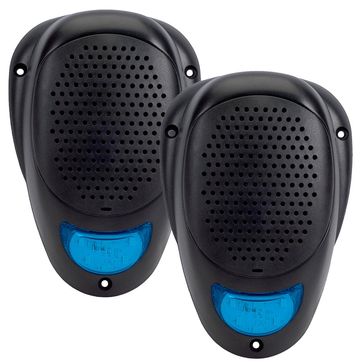 Linear Series LS2 | Water Resistant 3" Surface Mount LED Satellite Speakers (Blue, White or Amber) | Sold as a Pair