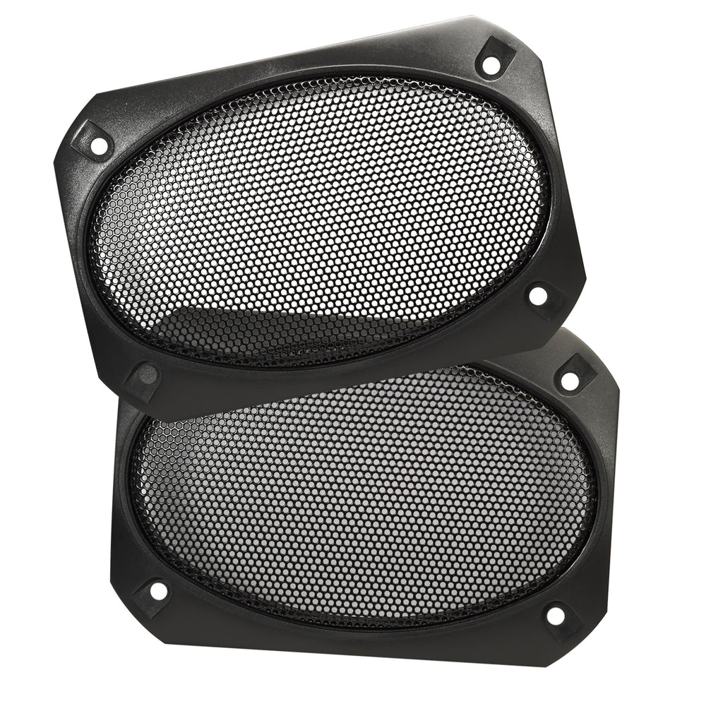 Magnadyne G46WI-PR | 4" x 6" Satin Finish Speaker Grills | Black Metal Mesh - Pair