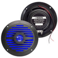 Magnadyne WR4B-LED-PAIR | 5" Water Resistant Dual Cone Speaker with Blue LED Lights | Sold as a Pair