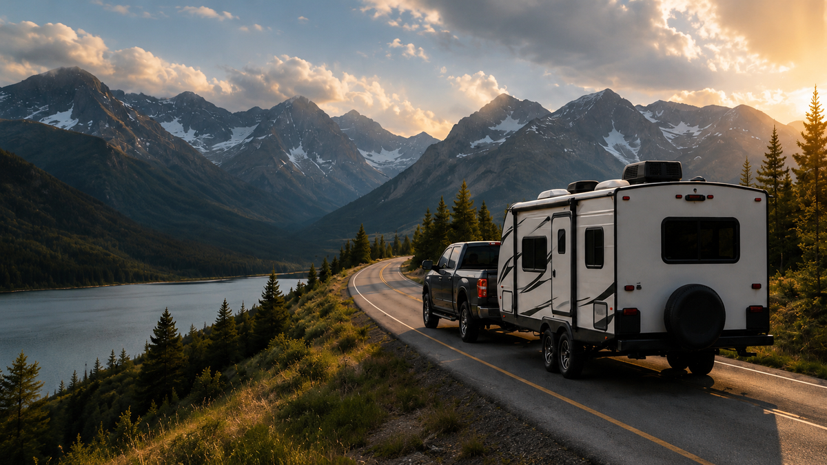 TrailForge RV Supply mountain road hero image